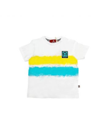 Boys White Cotton Logo T-Shirt