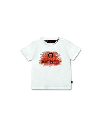 Baby Unisex White Logo-Print T-Shirts