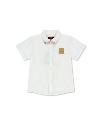 Baby Boys White Logo-Patch Shirt