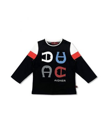 Baby Boys Black Logo-Print Cotton T-Shirt