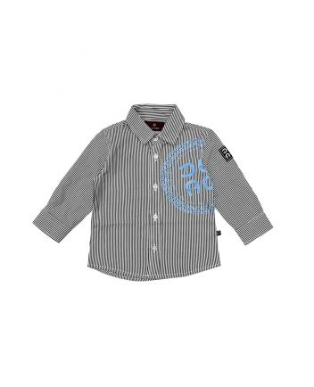 Baby Boys White & Black Logo-Print Shirt