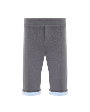 Boy Grey Solid Print Trouser