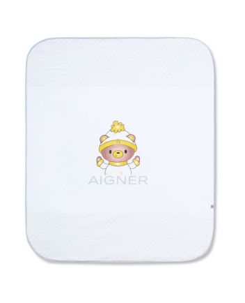 Baby Boys Blue Teddy-Print Blanket (85cm)