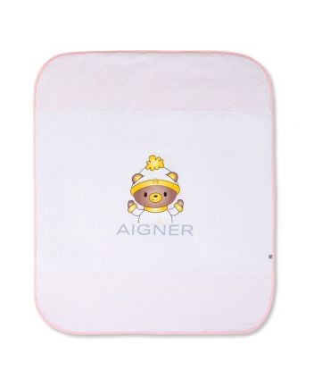 Baby Girls Pink Teddy-Print Blanket (85cm)
