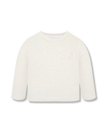 LS Tee, striped ecru