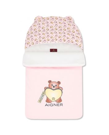 Baby Girls Pink Teddy Bear Logo Sleep Bags