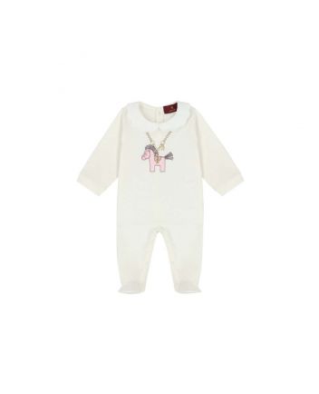 Girls Ivory Cotton Babygrow