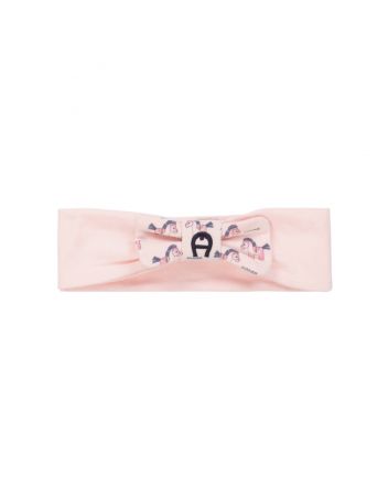 Baby Girls Pink Cotton Logo Headband
