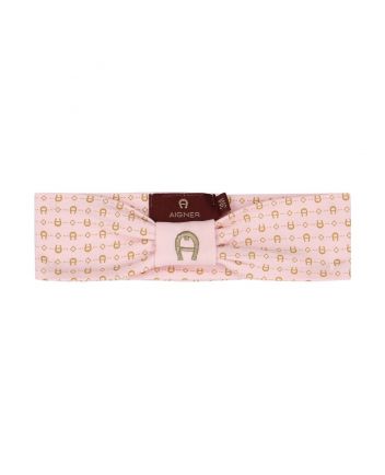 Baby Girls Pink & Gold Pima Cotton Logo Headband