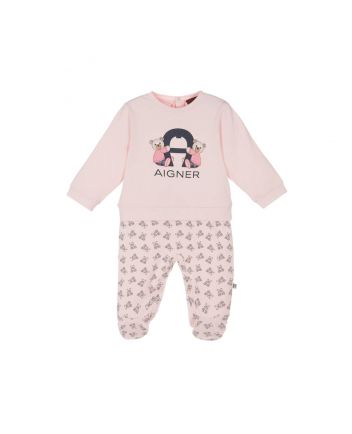 Girls Pink Pima Cotton Babygrow