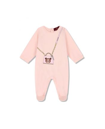 Baby Girls Pink Bag-Print Romper