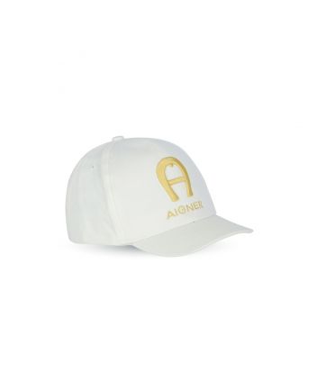 Kids White Embroidered Logo Cap