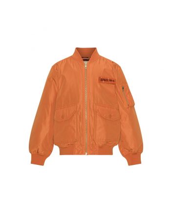 Boys Orange Bomber Jacket With a Removable Patch