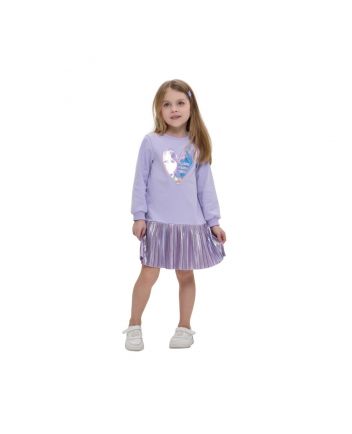 Decorated Combined Dress, lavander