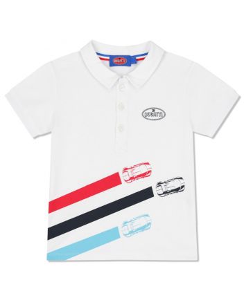 Boys White Logo-Print Polo T-Shirt