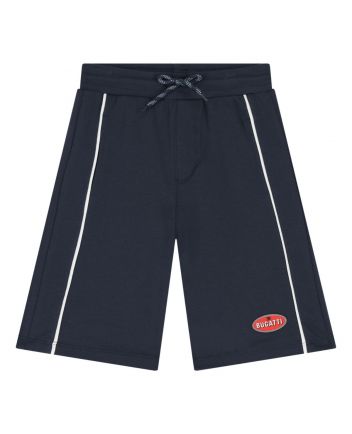 Boys Navy Blue Logo-Print Shorts