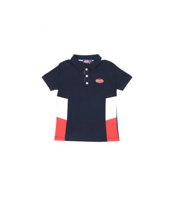 Blue Collar Neck Color Block T-Shirt by Bugatti