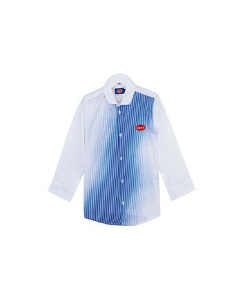 Boys White & Blue Stripped Shirt