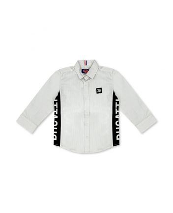 Boys White & Grey Stripped Shirt