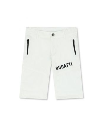 Boys White Embroidered Logo Shorts