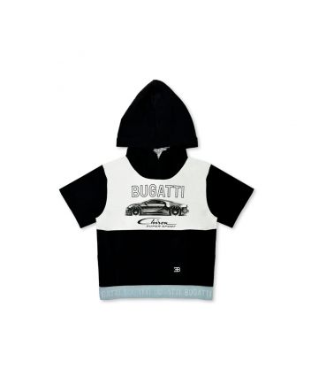 Boys Black & White Logo-Print Hoodie