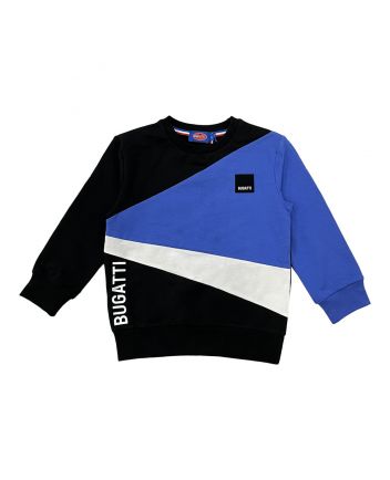 Boys Blue & Black Logo-Patch Sweatshirt