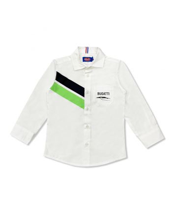 Boys White Stripes & Logo-Print Shirt