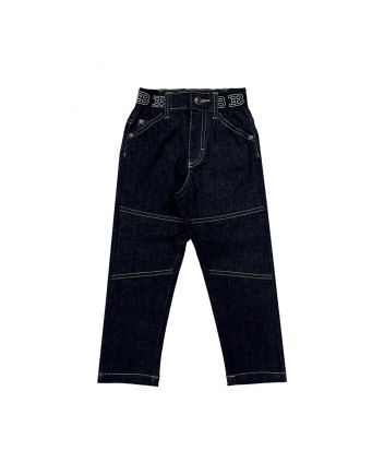 Boys Denim Blue Logo-Waiste Jeans