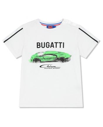 Baby Boys White Bugatti Car-Print T-Shirt
