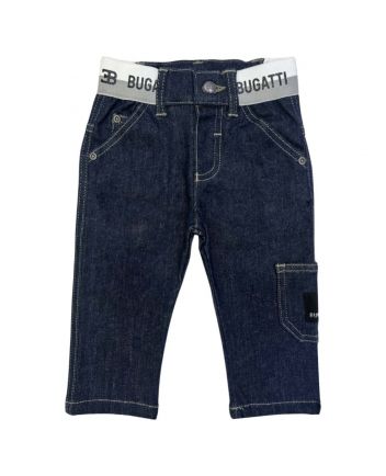 Baby Boys Denim Blue Logo-Patch Jeans
