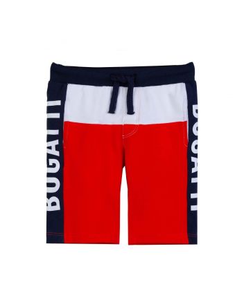 Color Block Log Bermudas In Red