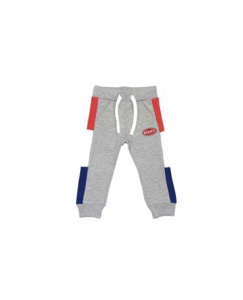 Grey Joggers with Color Block Side Stripes for Baby