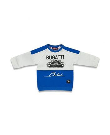 Baby Boys White & Blue Logo Print Sweatshirt