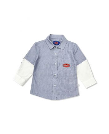 Baby Boys Blue Logo-Patch Shirt