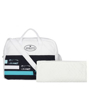 Baby Boys White & Blue Logo Changing Bag