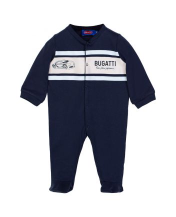 Baby Boys Navy Blue Logo-Print Romper