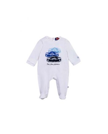 White Logo Babygrow