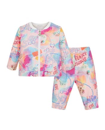 Girl Multi Graphic Printed Tracksuit
