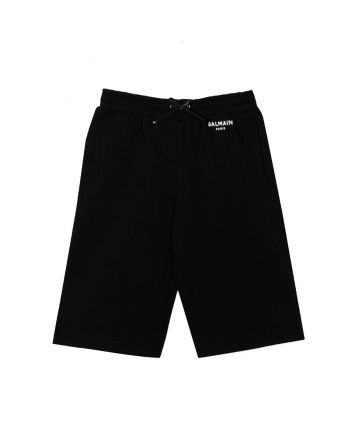 Boys Black Balmain Cotton Bermuda