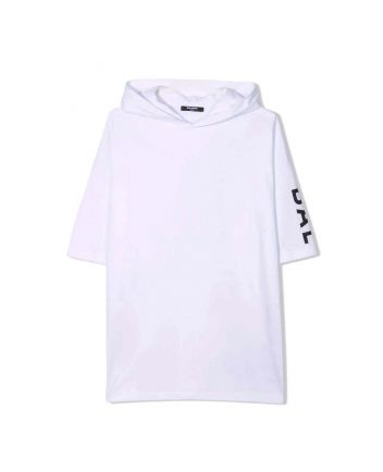 Boys Logo Print Hoodie White T-shirt