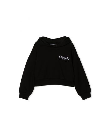 Girl Logo Print Cropped Hoodie