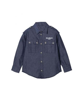 Logo Embroidered Denim Shirt