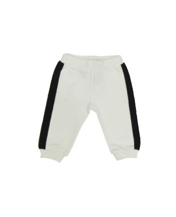White Balmain Jogger With Black Side Strips