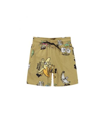 Girl Cartoon Print Drawstring Cotton Shorts