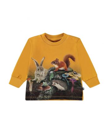 Baby Kids Yellow Printed Sweatshirt