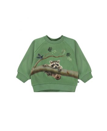 Baby Kids Green Raccoon Print Sweatshirt