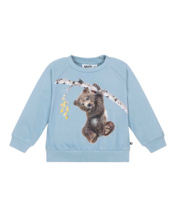 Baby Unisex Blue Cotton Bear Sweatshirt