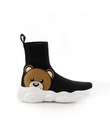 Hi-Top Sneakers With Teddy Bear Motif