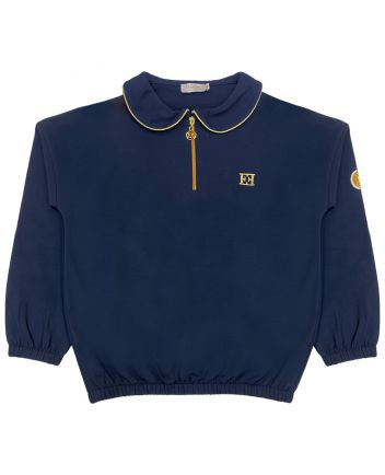 Girls Blue Logo-Embroidered Zip-Up Sweatshirts