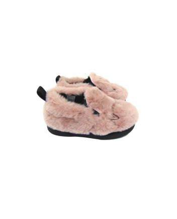 Faux Fur Pink Shoes For Girl